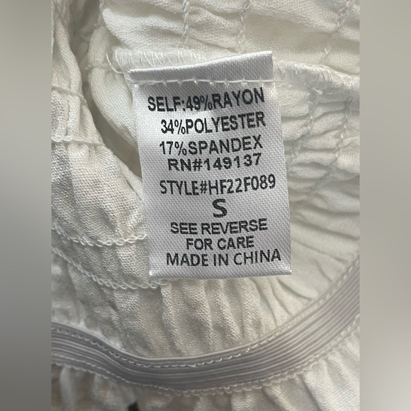 Altar'd State White Smocked Crop Top Small - Picture 6 of 6